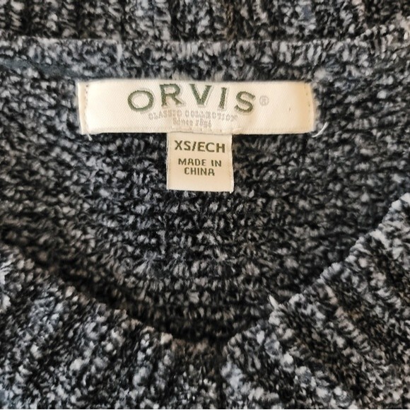 Orvis Chenille Tunic V-Neck Sweater Marled Navy Blue Womens Size XS - Picture 5 of 12